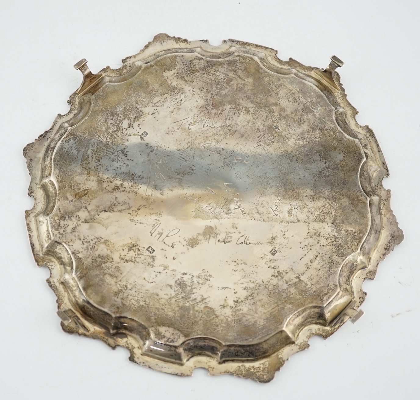 A George VI silver salver, by A.E. Poston & Co Ltd